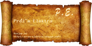 Prém Elektra névjegykártya